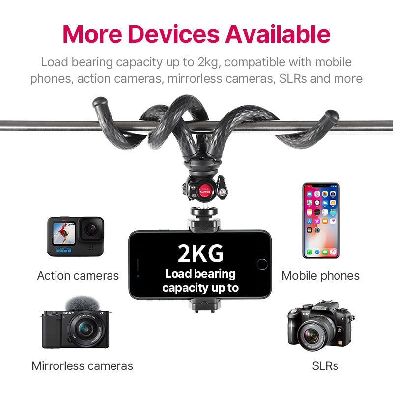 Capture Moments with the Black Octopus Mobile Phone Clip Gimbal Tripod Set