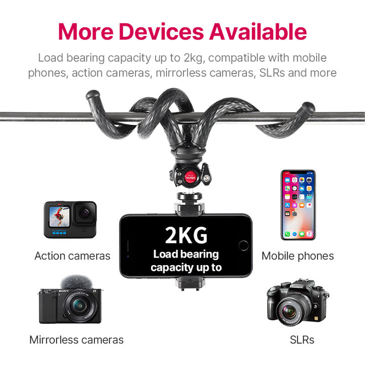 Capture Moments with the Black Octopus Mobile Phone Clip Gimbal Tripod Set